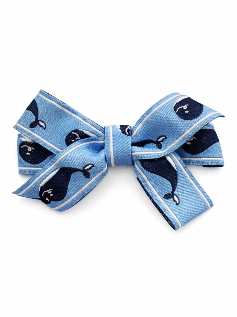 Blue Whale Ribbon Hair Bow